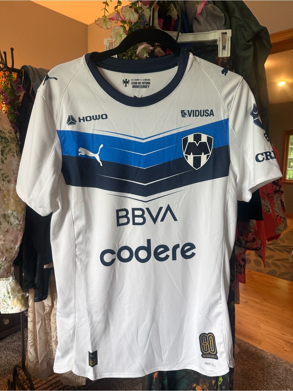 Puma White and Navy Monterrey Football Jersey